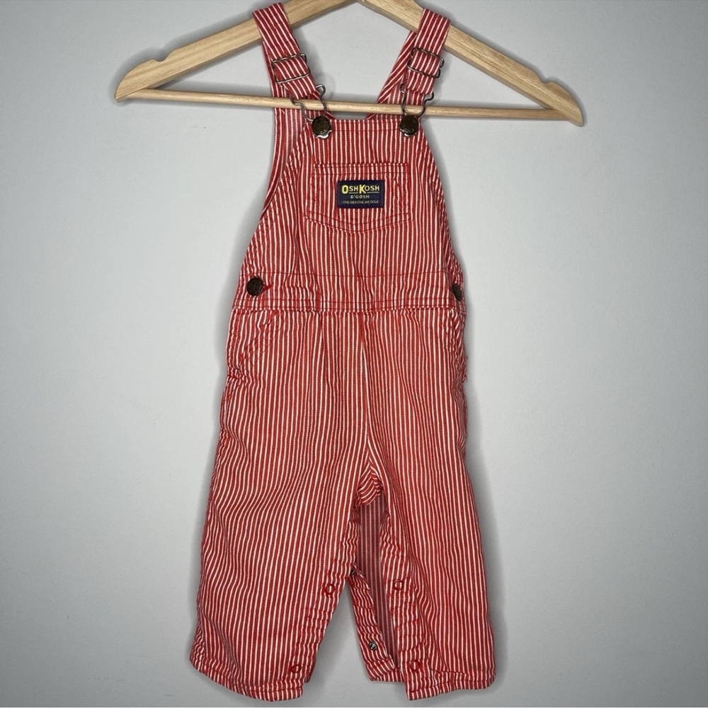 OshKosh B'gosh Red and White Striped Overalls